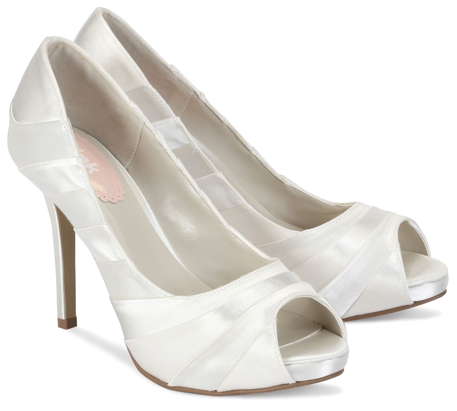 Brudesko i hvit satin